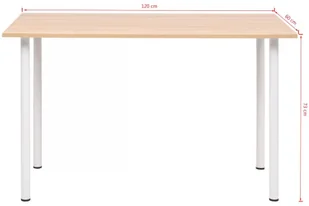 vidaXL Stół jadalniany z płyty wiórowej, 120x60x73 cm, dębowy i biały - Stoły - miniaturka - grafika 5