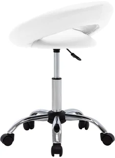 Fotel biurowy, krzesło biurowe vidaXL Krzesło robocze na kółkach, białe, sztuczna skóra - Fotele i krzesła biurowe - miniaturka - grafika 5