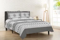 Pozostałe akcesoria świąteczne - Matex Multitex Pościel flanelowa, świąteczna, biało-szara, 160x200 cm, 2x 70x80 cm - miniaturka - grafika 1