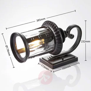 Lindby Lindby Barret kinkiet zewnętrzny kolor brązowy - Lampy ogrodowe - miniaturka - grafika 4