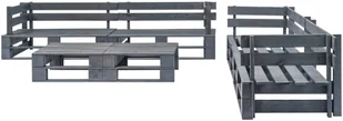 vidaXL 6-cz. zestaw wypoczynkowy do ogrodu, palety z drewna FSC, szare - Meble ogrodowe - miniaturka - grafika 2