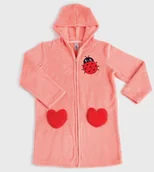 Szlafroki dla dzieci - CTM Style Szlafrok dziewczęcy Biedronka koralowy - miniaturka - grafika 1