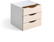 Meble do szkół i przedszkoli - AJ Produkty Organizer do szuflady RICO, trzy szuflady, biały pigmentowy - miniaturka - grafika 1