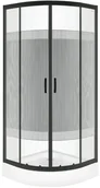Kabiny prysznicowe - Novoterm Kabina półokrągła 80x80 Xenia czarna z brodzikiem XENIA80.CZARNA.Z/B - miniaturka - grafika 1