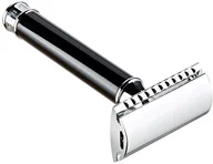 Maszynki do golenia i wkłady - M MÜHLE maszynka do golenia uchwyt metalowy chromowany/żywica szlachetna Czarny - miniaturka - grafika 1