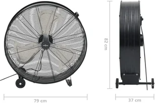 VidaXL Lumarko Przemysłowy wentylator bębnowy, 77 cm, 180 W, czarny 51454 VidaXL - Wentylatory przemysłowe - miniaturka - grafika 8