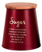 Pojemniki kuchenne - Altom PUSZKA STOŻKOWA Z POKRYWĄ BAMBUSOWĄ 10,5X14X10,5 CM CZERWONA DEK. SUGAR 5907508113643 - miniaturka - grafika 1