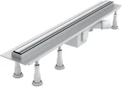 Odpływy liniowe - SCHEDPOL OLSL80/SLX odpływ liniowy 80x3,5x9,5 SLIM LUX z maskownicą STEEL SLIM - miniaturka - grafika 1