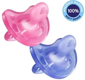 Smoczki uspokajające - Chicco Smoczek silikonowy Physio Soft dziewczynka 2 szt. 16 36m - miniaturka - grafika 1