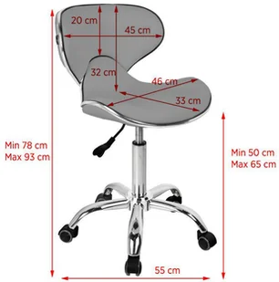 GABBIANO TABORET KOSMETYCZNY Q-4599 SZARY 130597 - Krzesła i taborety kosmetyczne - miniaturka - grafika 2