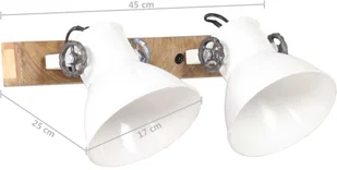 VidaXL Industrialna lampa ścienna, biała, 45x25 cm, E27 320518  VidaXL - Lampy sufitowe - miniaturka - grafika 11