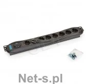 Listwy zasilające - Triton Listwa zasilająca/przeciwprzepięciowa 19 RAB-PD-X08-A1 8 gniazd w standardzie DIN max 16 A przewód 3 x 1 5 mm o długości 2 m wtyk DIN49441 16 A kolor czarny RA - miniaturka - grafika 1