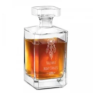 Karafki - Murrano Szklana Karafka Burbon Z Grawerem Łapacz Snów KARB-030 - miniaturka - grafika 1