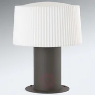 Lampy ogrodowe - Faro Lorefar Słupek oświetleniowy Muffin z białym kloszem - miniaturka - grafika 1