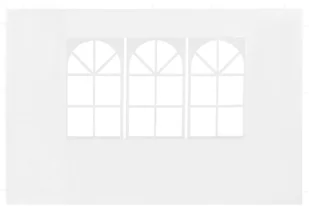 vidaXL Ścianki boczne z oknem do namiotu ogrodowego, 2 szt., PE, białe - Pawilony ogrodowe - miniaturka - grafika 9