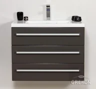 Szafki łazienkowe - Szafka wisząca z umywalką kolor szary 80/39/3 seria Fokus Sz FKS-S-U80/39/3 + 800 - miniaturka - grafika 1