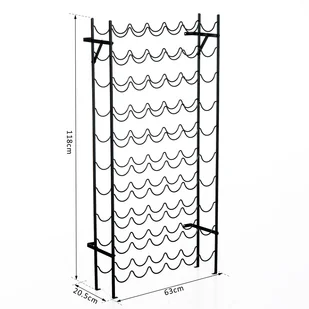Homcom REGAŁ STOJAK NA WINO METALOWY CZARNY - Stojaki na wino - miniaturka - grafika 2