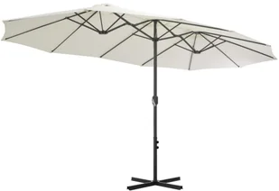 vidaXL Parasol ogrodowy na słupku aluminiowym, 460 x 270 cm, piaskowy - Parasole ogrodowe - miniaturka - grafika 4