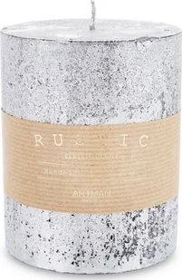 Art Pol Pol Pl Srebrny Świeca Rustic Metalic Walec Średni 143626 - Świece - miniaturka - grafika 2