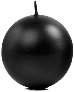 PartyDeco Świeca "Kula" (FI 80) metalik, czarna, 1 szt SKUMET80-010/1 - Gadżety na imprezę - miniaturka - grafika 3