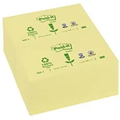 Etykiety samoprzylepne i bloki etykiet - Post-it Post-It 6551 GE Recycling Notes Żółty 12 bloki po 100 arkuszy, żółty (127 X 76 MM) Żółty 655-1YE - miniaturka - grafika 1