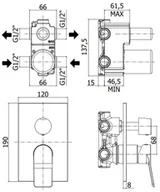 Baterie podtynkowe - Paffoni Tilt Bateria wannowo-prysznicowa podtynkowa chrom TI018CR - miniaturka - grafika 1
