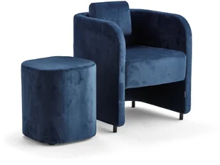 AJ Produkty Zestaw mebli COMFY, fotel i stołek, na nóżkach, velvet, niebieski - Fotele AJ Produkty Zestaw mebli COMFY, fotel i stołek, na nóżkach, velvet, niebieski - Fotele - miniaturka - grafika 1