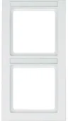 Klawisze i ramki - Hager Polo sp. z o.o. Ramka 2-krotna pionowa z polem opisowym mechanizmu śnieżnobiały aksamit Q.1 10526099 - miniaturka - grafika 1