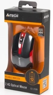 A4Tech G3-200N-1 czarno-czerwony (A4TMYS46038) - Myszki - miniaturka - grafika 4