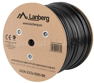 LANBERG Kabel UTP Kat.6 CU 305 m drut outdoor LCU6-21CU-0305-BK - Kable miedziane - miniaturka - grafika 6