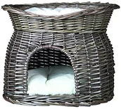 Legowiska dla kotów - Trixie 2873 koty kosz wiklinowy kosz w kształcie wieży z poduszka 4053032028739 - miniaturka - grafika 1
