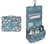 Kosmetyczki, organizery i kuferki - Inna Marka ORGANIZER NA KOSMETYKI, KOSMETYCZKA ROZKŁADANA NIEBIESKA W KWIATY KS18WZ1 - miniaturka - grafika 1