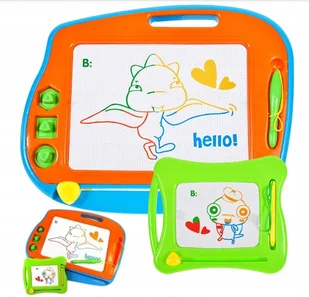 MALPLAY DUŻA TABLICA ZNIKOPIS POMARAŃCZOWA MAGNETYCZNA ZESTAW 2W1 293947 - Tablice interaktywne - miniaturka - grafika 6