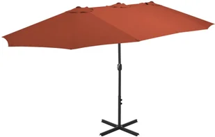 vidaXL Parasol ogrodowy na słupku aluminiowym, 460 x 270 cm, terakota - Parasole ogrodowe - miniaturka - grafika 2