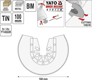 YATO BRZESZCZOT BIM-TIN SZER 100MM DLA URZĄDZENIA WIELOFUNKCYJNEGO YT-82220 - Brzeszczoty - miniaturka - grafika 4