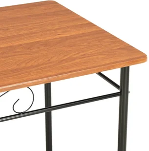 7-częściowy zestaw mebli do jadalni, MDF i stal, brązowy - Stoły z krzesłami - miniaturka - grafika 7