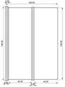 Parawany nawannowe - Rea Agat 2 Parawan wannowy 100x140 cm profile chrom szkło transparent W0300 - miniaturka - grafika 1