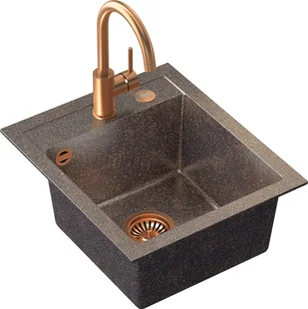 STEINER Quadron Zlewozmywak granit + bateria + zaślepka miedź JOHNNY 100 ART4350C1BP_3323502_PVDBSC1_Z - Zlewozmywaki z baterią - miniaturka - grafika 4