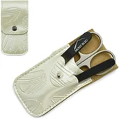 Zestawy do manicure i pedicure - Mont Bleu 3-częściowy zestaw do manicure w skórzanym etui, Mike Black MS-050.C1 - miniaturka - grafika 1