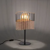 Lampy stojące - Leuchten Direkt Lampa stołowa Reed z drewna i metalu - miniaturka - grafika 1
