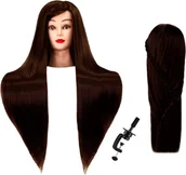 Główki treningowe - Calissimo Główka treningowa Iza 90 cm brown, włos termiczny + uchwyt, ,fryzjerska do czesania, głowa do ćwiczeń ILSA(IZA)-BROWN-90CM - miniaturka - grafika 1