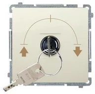 Wyłączniki światła i elektryczne - Kontakt Kontakt_Simon Łącznik chwilowy żaluzjowy z kluczem. 3 pozycyjny. I-0-II" 2 styki N/O. Możliwość wyjęcia klucza tylko w pozycji 0 beż BMPZK.01/12 - miniaturka - grafika 1