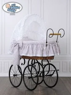 My Sweet Baby luxury Kosz Mojżesza Retro Jasmine - Naturalny + różowo-biała pościel z białą haftowaną koronką - Łóżeczka i kojce - miniaturka - grafika 5