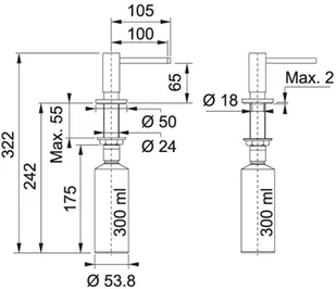 Franke Dozownik Active Kamienny Szary 112.0633.078 - Mydelniczki i dozowniki mydła - miniaturka - grafika 5