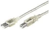 Kabel USB MicroConnect USB2.0 A-B 3m M-M,Transparent USBAB3T - Kable USB - miniaturka - grafika 2