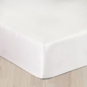 Prześcieradła - Dekoria Prześcieradło satynowe z gumką białe 200x220cm 748-320 - miniaturka - grafika 1