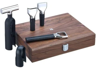 WMF Baric Sommelier zestaw do wina, 5-częściowy w orzech włoski drewnianym pudełku, korkociąg, nóż do folii, korek do butelek, wina ze sztukatorskie, otwieracz do butelek, czarna 662866040 - Pojemniki na przyprawy - miniaturka - grafika 5