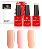 Lakiery do paznokci - Bluesky Gel Polish, Gel lakier do paznokci, Soft Nudes. Sun Cream A082. Lap Dance Nd12, Powder My Nose 80567. 3 x 5 ml różowy, Nude, Pastel (Requires Curing Under Uv/Led Lamp) er Pack (x) Minis-A082-ND12-80567 - miniaturka - grafika 1