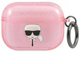 Akcesoria do słuchawek - Karl Lagerfeld Karl Lagerfeld Karl Head Glitter - Etui Airpods Pro (różowy) KLAPUKHGP - miniaturka - grafika 1