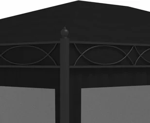 vidaXL Altana ogrodowa z zasłonami z siatki, 3x4 m, antracytowa, stal 48057 - Altany ogrodowe - miniaturka - grafika 5